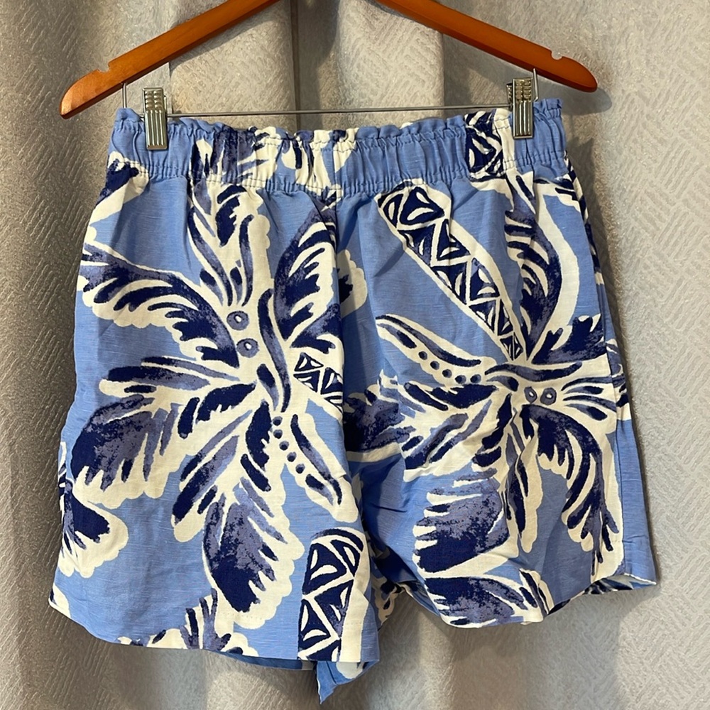 Linen shorts beautiful blue print